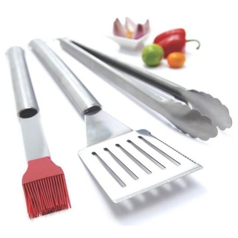 grillPro Tool Set w/ Stainless Steel Tube Handles (3-Piece) – 40035
