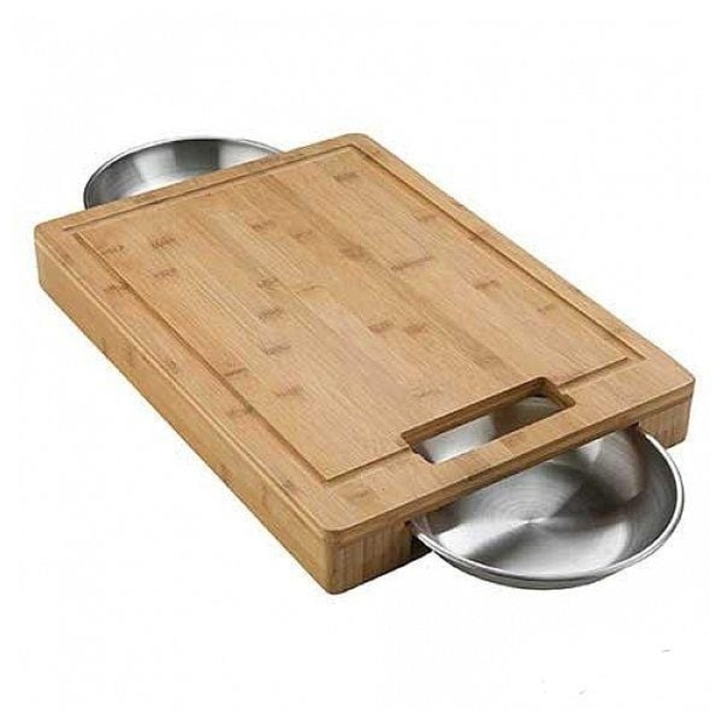 Napoleon Cutting Board w/ Stainless Steel Bowls – 70012