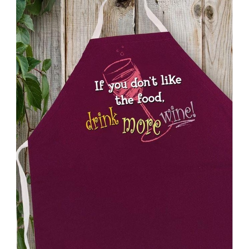 LA Imprints Attitude Apron – Drink more Wine