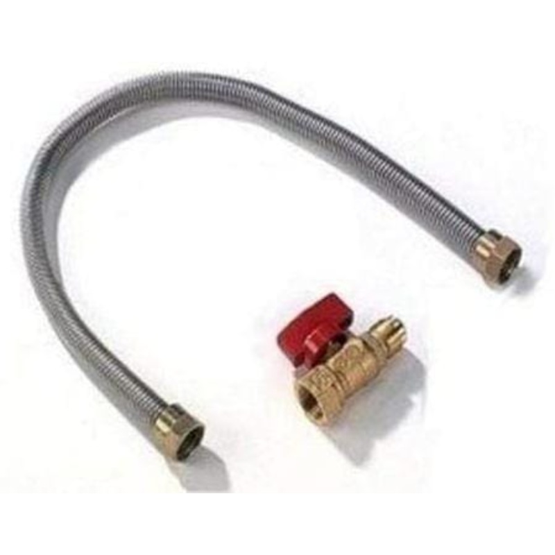 Napoleon 12 3/8 Stainless Steel Gas Flex Connector & Shut Off – FC-12-SINGLE