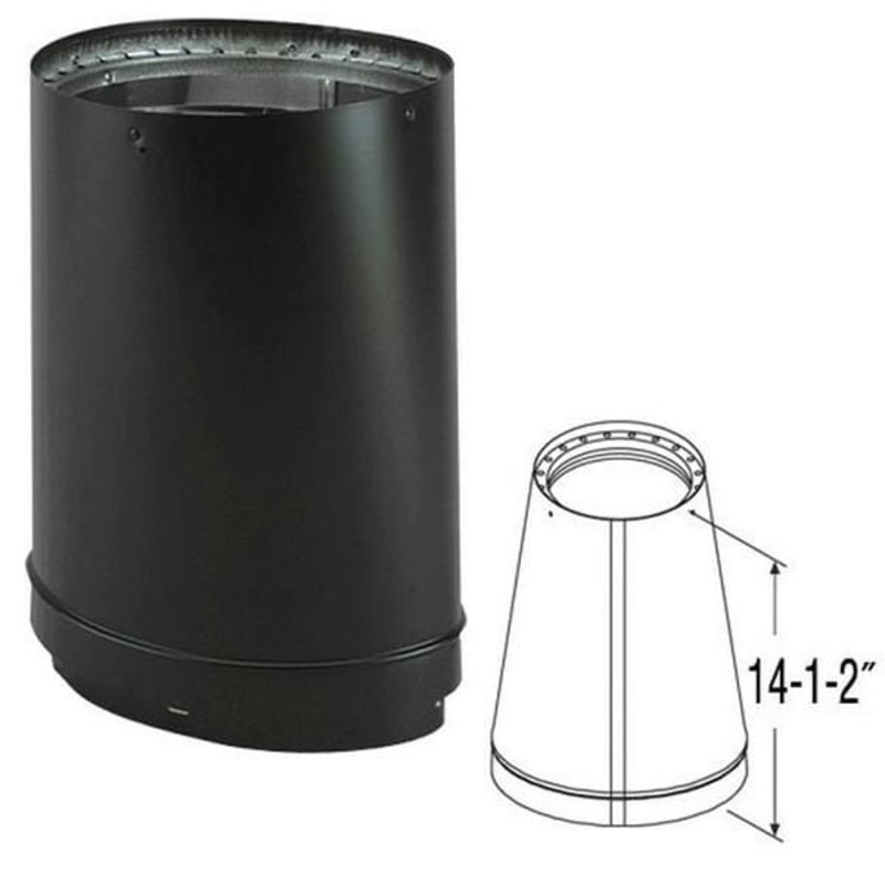 Vermont Castings 8 x 14.5 Duravent DVL Double Wall Oval-to-Round Adapter – DV-8DVL-ORAD