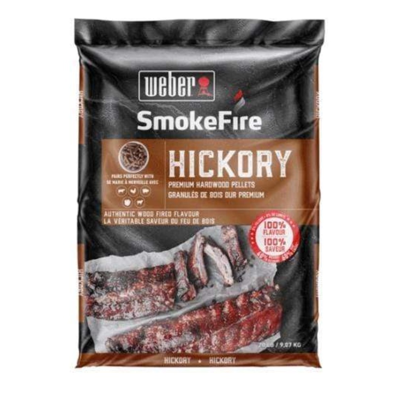 Weber SmokeFire Premium Hickory Hardwood Pellets (20 lb.) – 190202