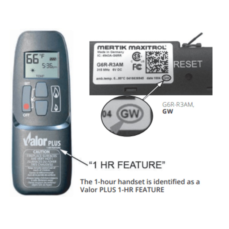 Valor Bedroom Kit 1-hour Shutoff Remote Handset – GV60BRK