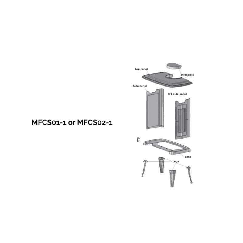 Valor Black Madrona Traditional Stove (Sides, Top, Cap, Legs) (Box 1 of 2) (Madrona Freestanding Series) – MFCS01-1