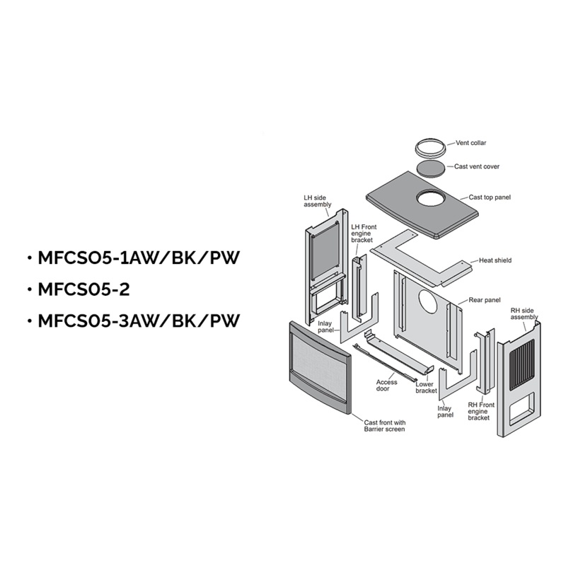 Valor Pewter Madrona Modern Stove (Sides, Frame) (Box 1 of 3) (Madrona Freestanding Series) – MFCS05-1PW