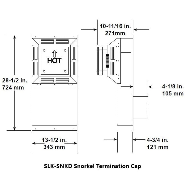 Heat & Glo SL Snorkel Cap (14 Vertical Rise) – SLK-SNKD