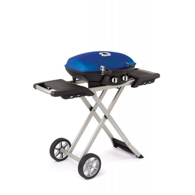 Napoleon TravelQ 285 X Portable Gas Grill + Scissor Cart (Blue) – TQ285X-BL-1