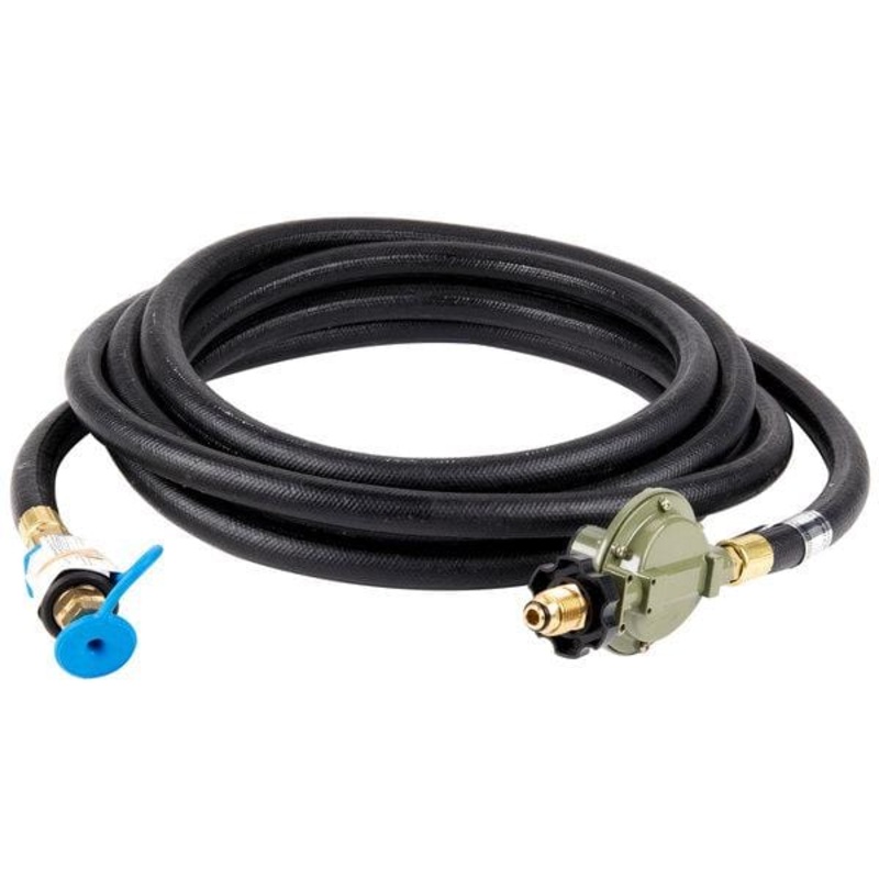 Crown Verity 1/2 x 25′ Liquid Propane Gas Hose and Regulator Assembly for Single Inlet (SI) Propane Cooking Equipment – ZCV-5131