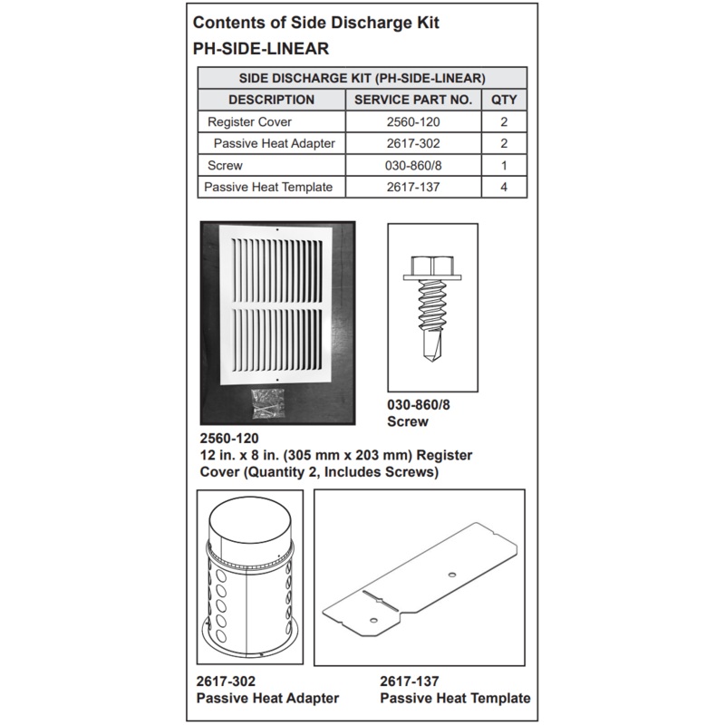 Majestic Passive Heat Kit For Side Discharge – PH-SIDE