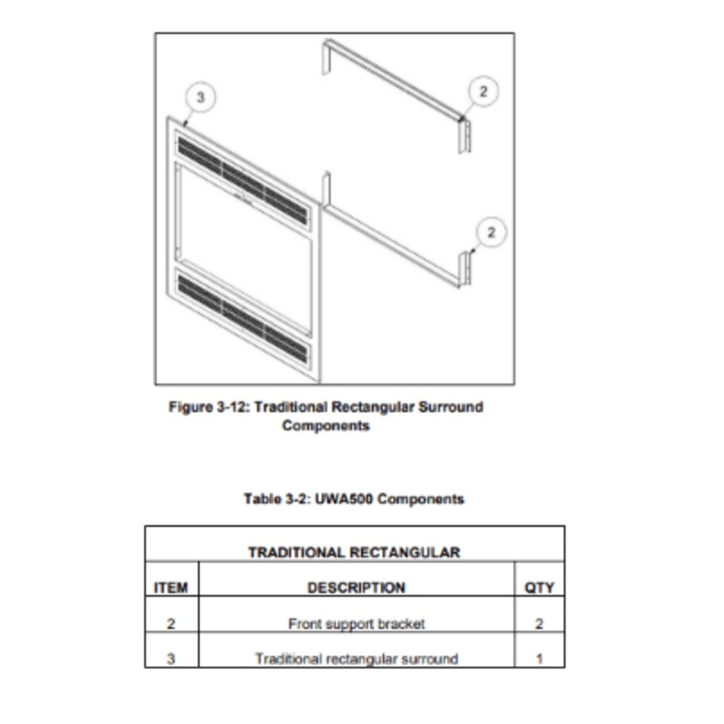 Ambiance Fireplaces Rectangle Traditional Surround – UWA500