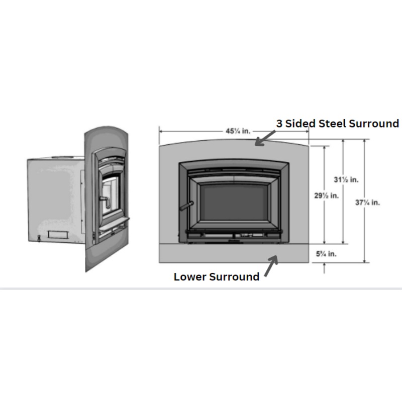 Hearthstone Lower Surround Panel for Raised Hearth (Green Mountain 70) – 94-5950510
