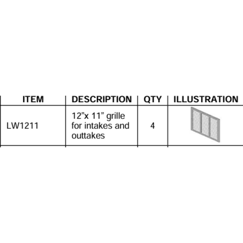 Ambiance Fireplaces 12 x 11 White Wall Louvre – LW1211