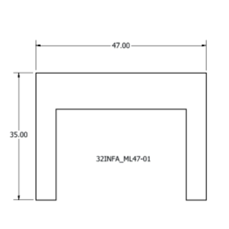 Ambiance Fireplaces Metallic Black 18 Gauge Backplate 47 X 35 (Flair 34) – 32INFA_ML47-01