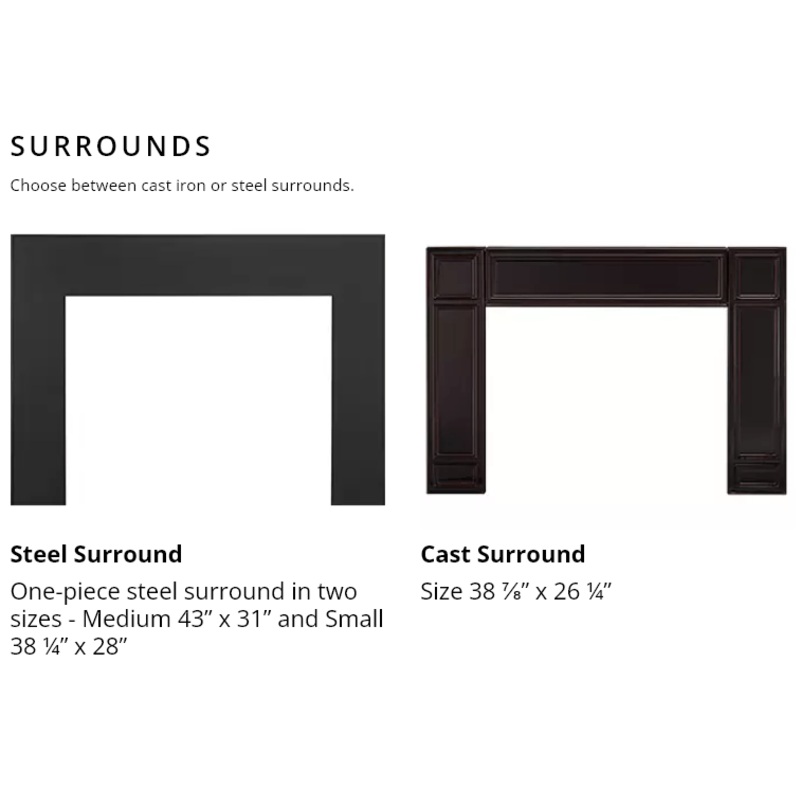Vermont Castings Gifford Small Metal Surround (incl. Black Trim) – SPG-3828