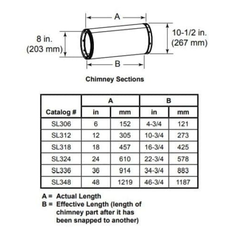 Heat & Glo 24 Chimney Section – SL324