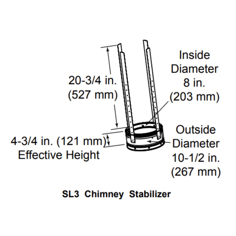 Heat & Glo 6 (200mm) flue support section – SL3
