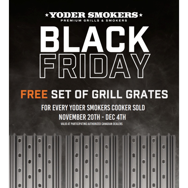 Yoder Black Friday Promotion (Free Grill Grates!)