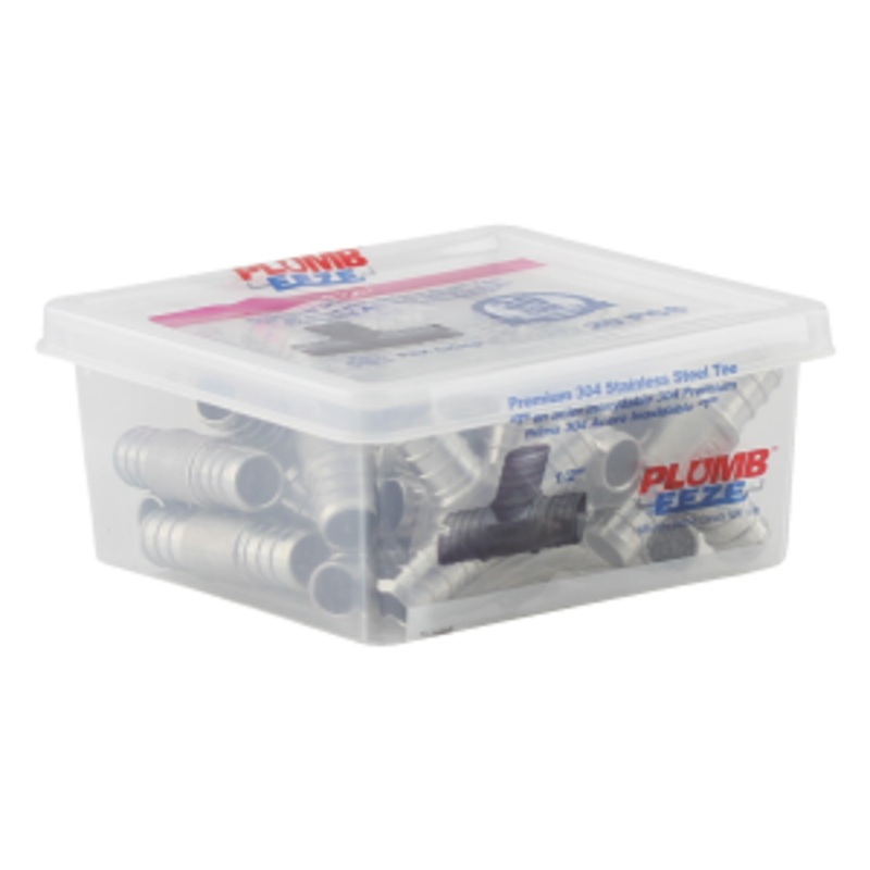 Plumbeeze  Stainless Steel PEX Tee  Multipack