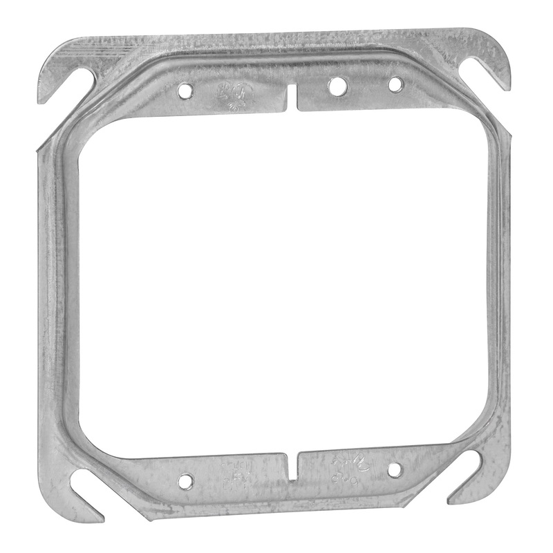 Thomas & Betts Steel City  2-Gang 4 in. Square Metal Electrical Box Cover – 2 Devices