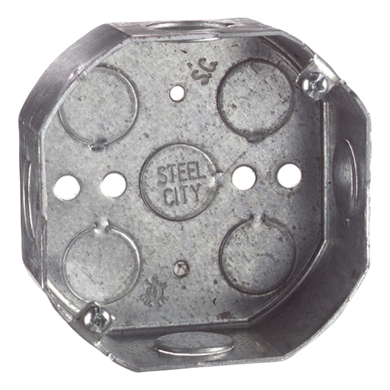 Thomas & Betts Steel City  4 Steel Octagon Box 1-1/2D, 1/2 KO’s