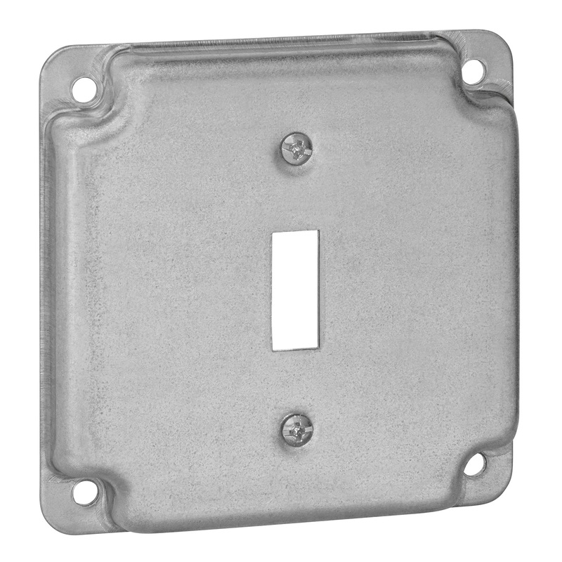 Thomas & Betts Steel City  4 Steel Square Box Surface Cover, 1-Toggle Switch