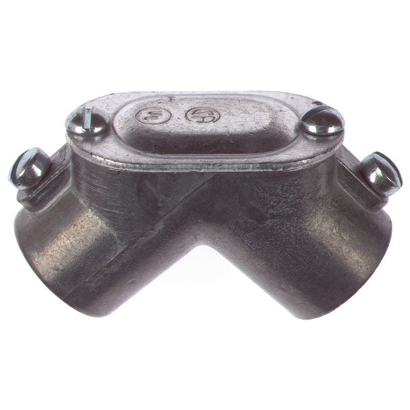 Thomas & Betts Steel City Pulling Elbow; 1/2 Inch, Threaded X Set-screw, Die-cast Zinc
