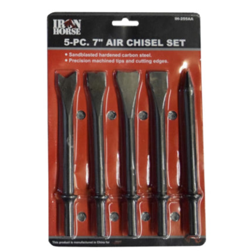 Wood Industries IH-255AA 7 in. Air Chisel Set, Black