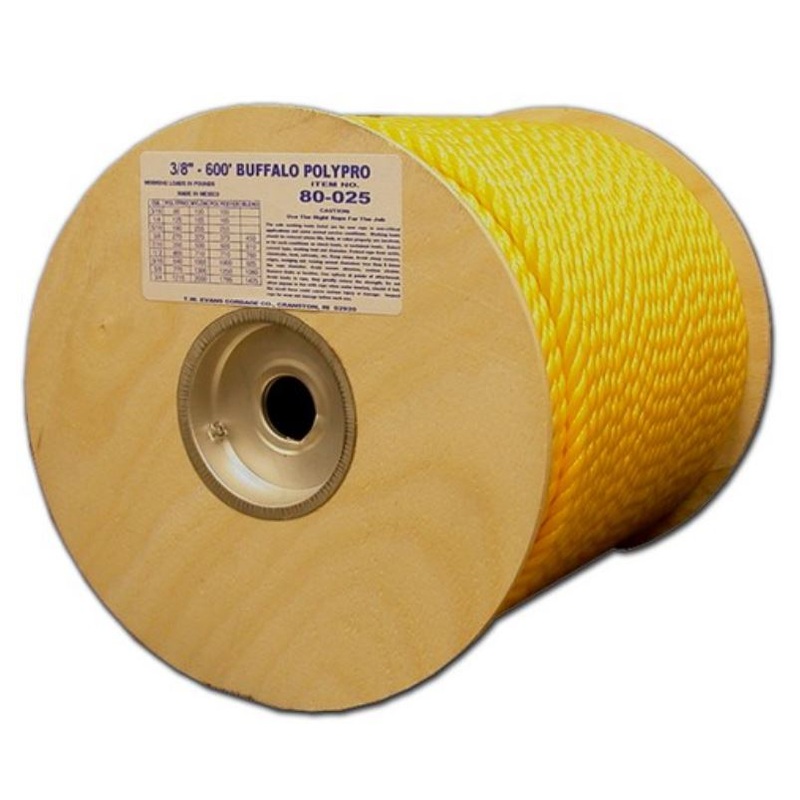 T.w Evans Cordage 1/4-600′ Buffalo Polypro Reel