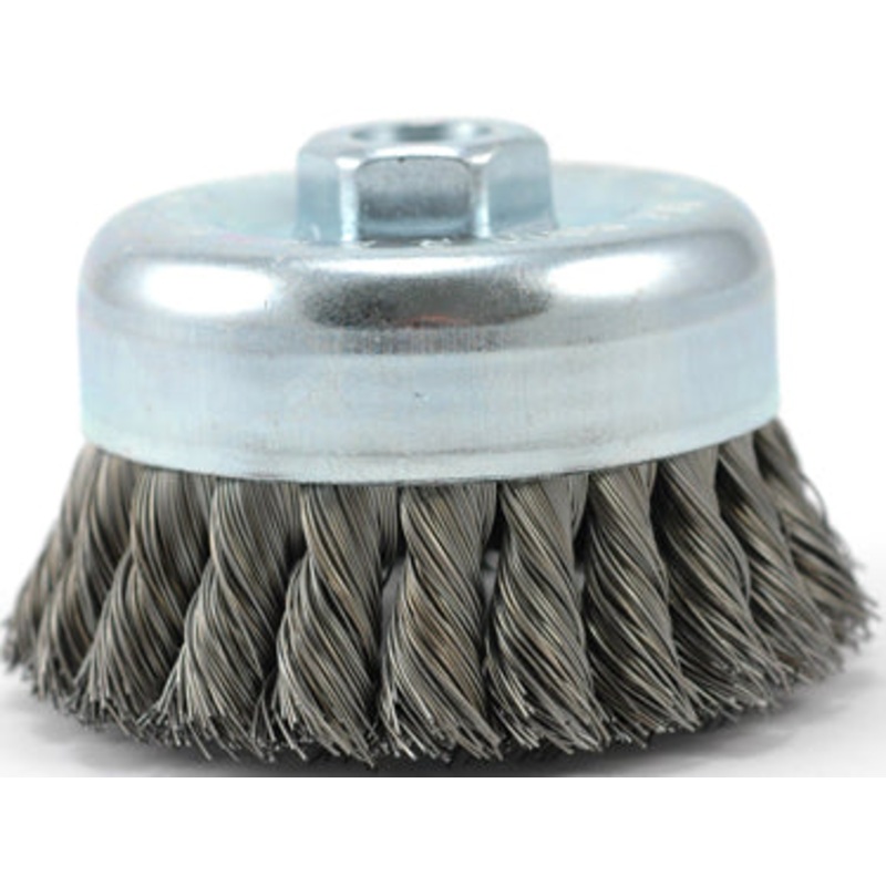 4  KNOTTED CARBON STEEL CUP BRUSH
