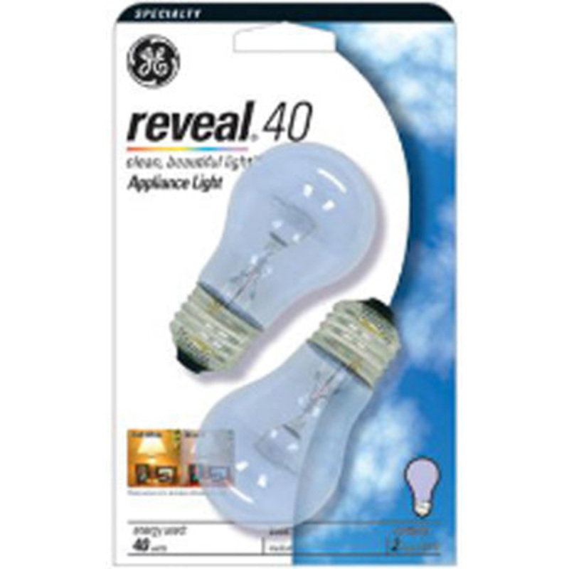 40W A15 Med Reveal Clear 2 pk