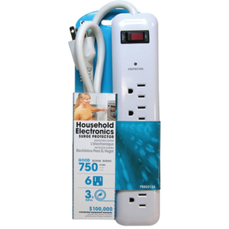SURGE STRIP 6 OUTLET 750 JOULE(PB00222
