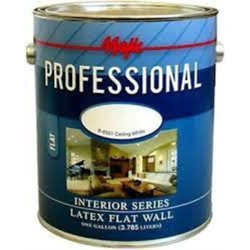 WALL PAINT GAL WHITE TB #1 FLAT LATEX