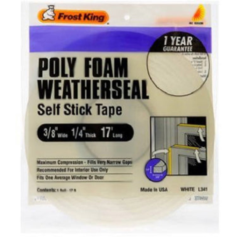 WEATHERSTRIP 1X1/4 WHITE SELF STICK