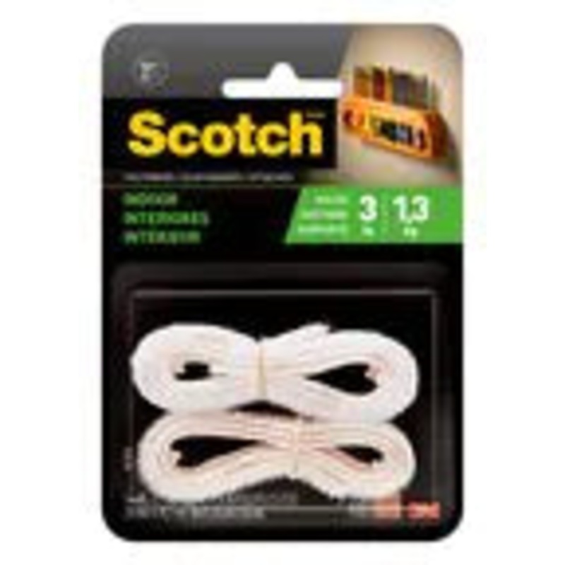 3M Scotch Indoor Fasteners, 3/4 in x 18 in, White