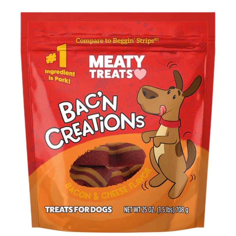 Sunshine Mills Meaty Treats Bak’n Creations Bacon & Cheese Dog Treats 6 oz.