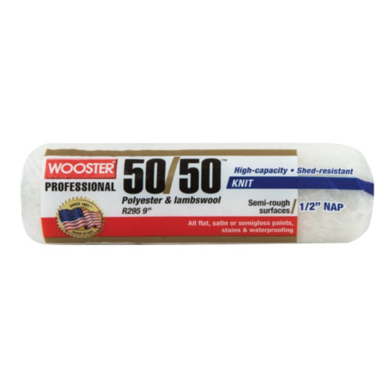 Wooster Brush 50/50 Lambswool Polyester 1-1/4in X 9in Paint Roller Cover