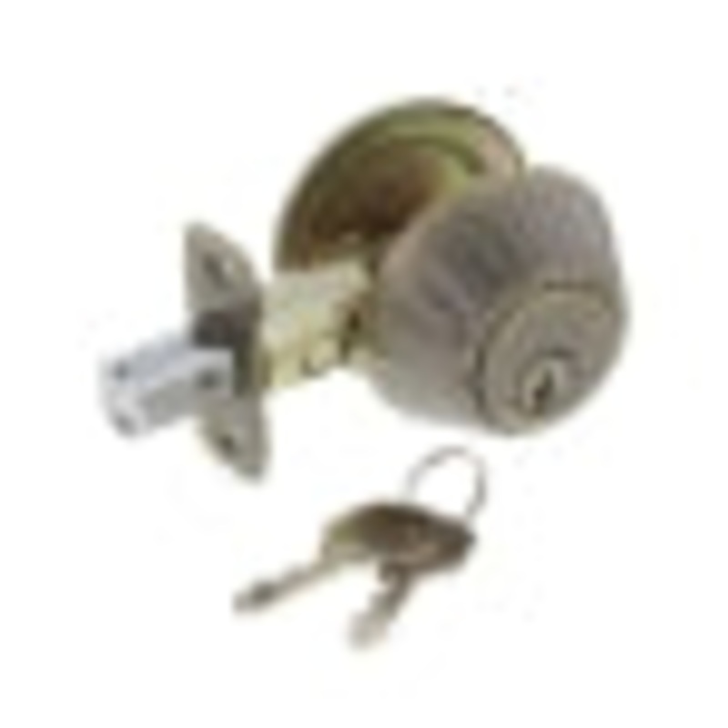 Ultra Hardware Deadbolt 1-Cylinder, Antique Brass Finish