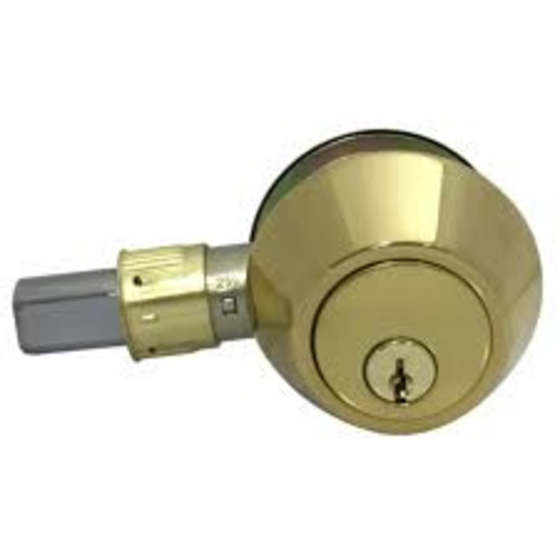 Ultra Hardware Deadbolt For Mobile Home Polished Brass Single Cylinder