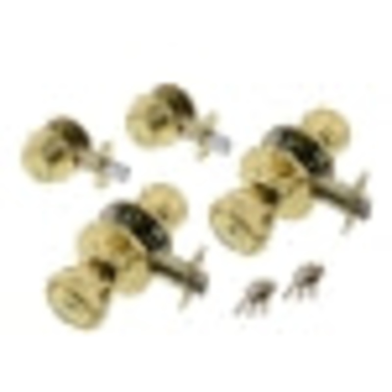 Ultra Hardware Tulip Knob Double Combo – Entry & Single Cylinder Deadbolt K2, Polished Brass Finish