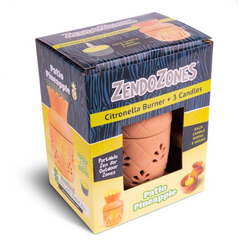 ZendoZones 1 oz Citronella Candle with Holder Candle for Mosquitoes  Pineapple