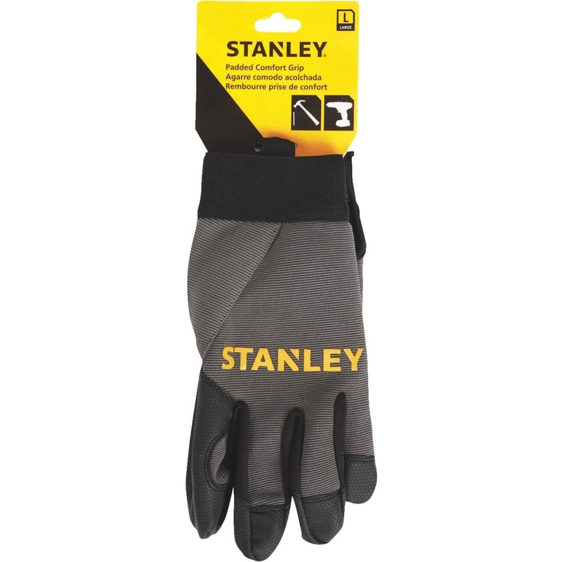 Stanley Men’s Large Synthetic Fabric Padded Comfort Grip High Performance Glove