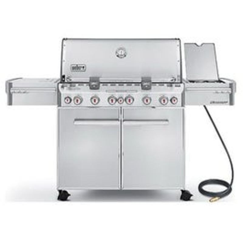 Summit S-670 6-Burner Natural Gas Grill + Side-Burner & Rotisserie, 60,000 BTU