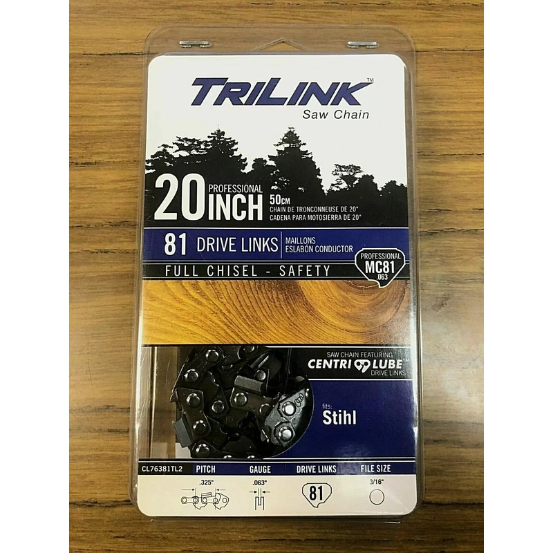 Trilink Saw Chain  20 .325, .063, 81-DL Saw Chain Replaces