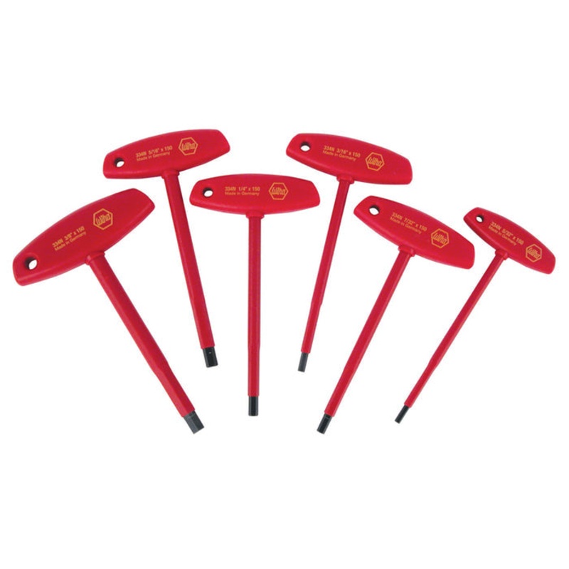 Wiha Tools 6 Piece Insulated T-Handle Hex Screwdriver Set – Inch