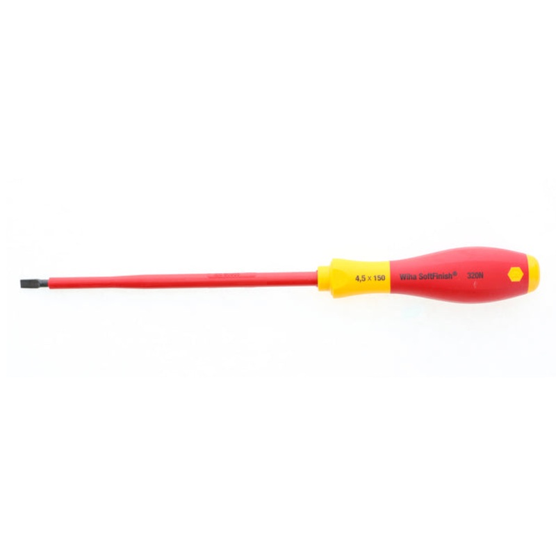 Wiha Tools Insulated SoftFinish Slotted Screwdriver 4.5 x 150mm