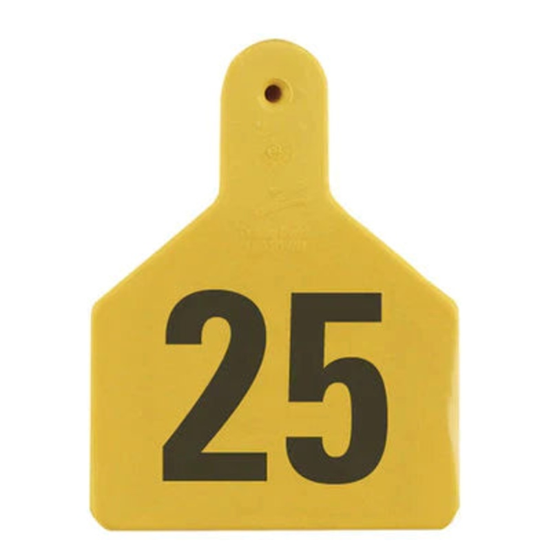 Z Tags Calf Ear Tags Yellow Numbered 1-25