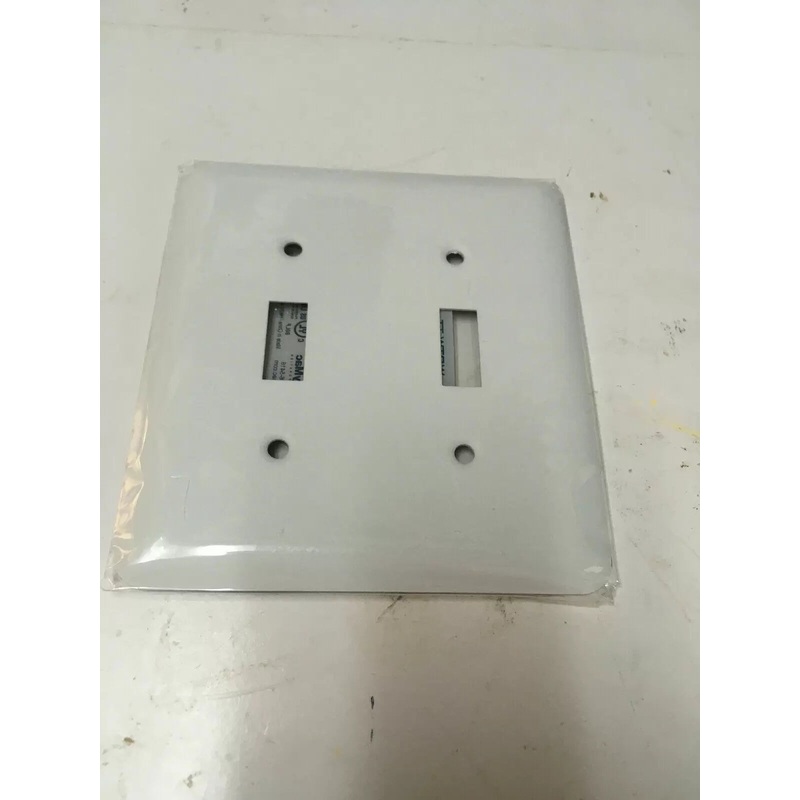 TayMac 364 849 Double Toggle Wall Plates Metal Jumbo White Smooth