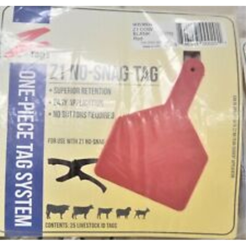 Z Tags No-snag Blank Cow Id Ear Tags Red 25 Ct