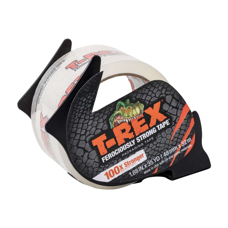 T-Rex Packing Tape With Dispenser – Clear, 1.88 in. x 35 yd.