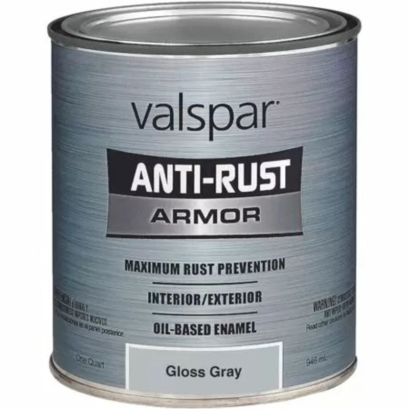 Valspar Rust Tough With Anti-Rust Technology Brush-On Enamel 1 Quart Gray (1 Quart, Gray)